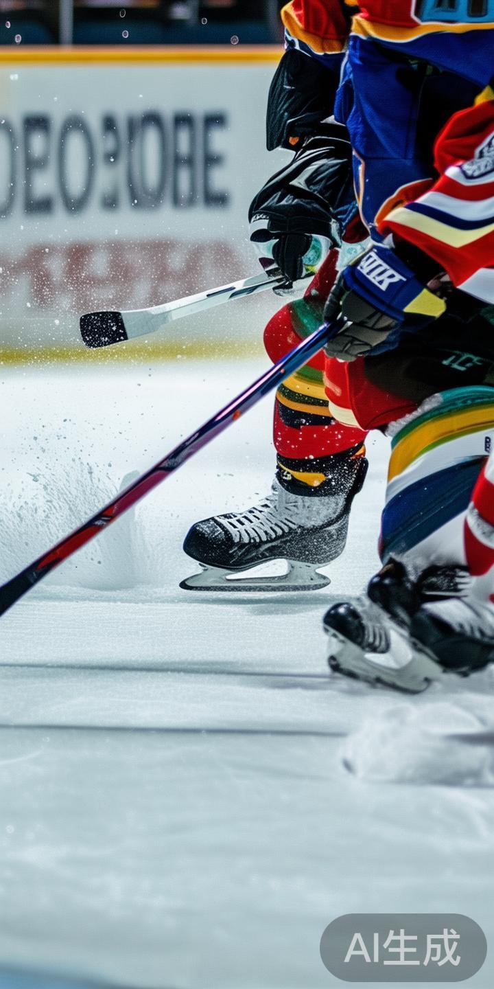 在冰球比赛中，边路突破即在边线区域利用速度和技巧突